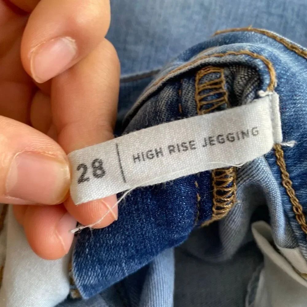PacSun High Rise Jegging Jeans Size 28 Distressed Skinny Stretch Blue Denim - Picture 3 of 9